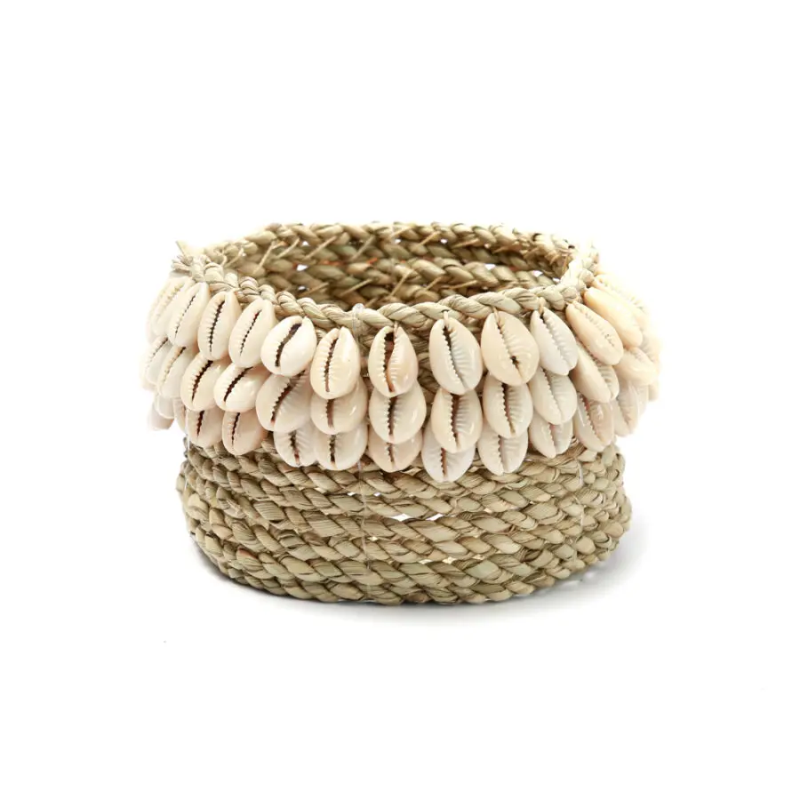 Le Panier En Cowrie Tressé #3 - Naturel