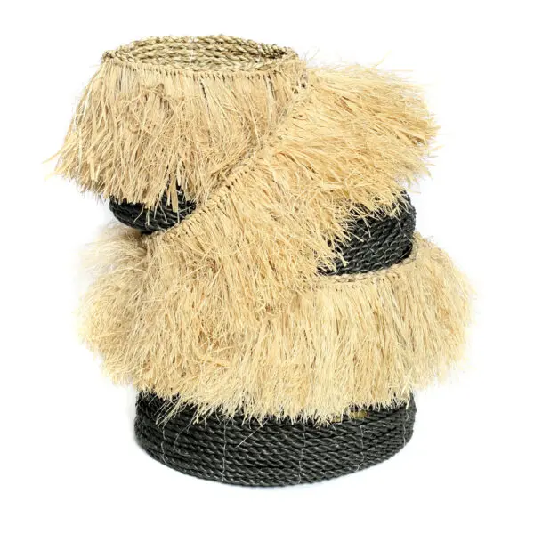 Panier rangement Les Paniers Aloha - Noir Naturel - Lot de 3