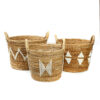 Les Paniers Banane Stitched - Naturel Blanc - Lot de 2