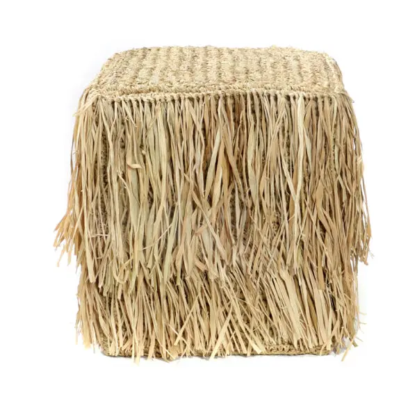 Le Tabouret Shaggy En Raffia - Carré
