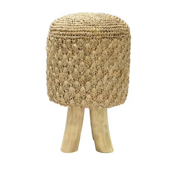 Le Tabouret En Raffia Tressé