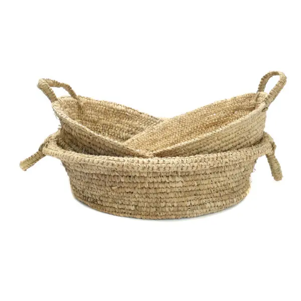 Panier rangement Les Plateaux En Raphia - Naturel - Lot de 3
