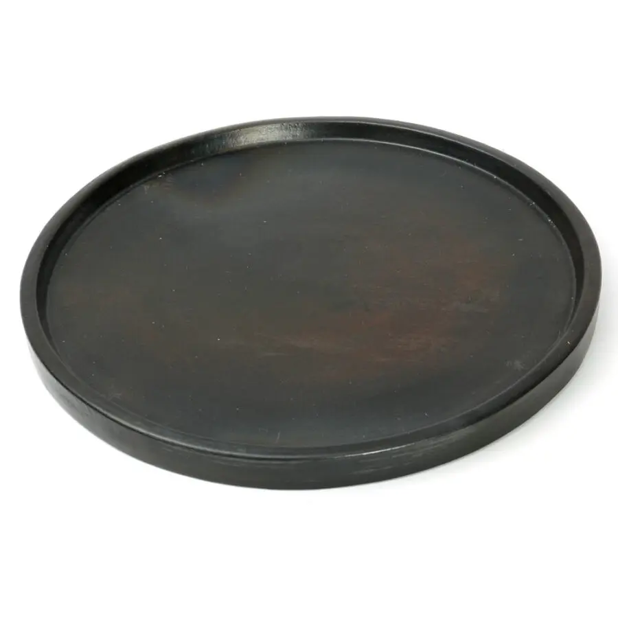 L'Assiette En Terre Cuite Brûlée - Noir - L