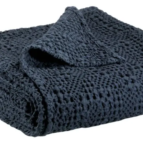 Plaid stonewashed Tana Cobalt 140 x 200