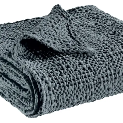 Plaid stonewashed Tana Cendre 140 x 200