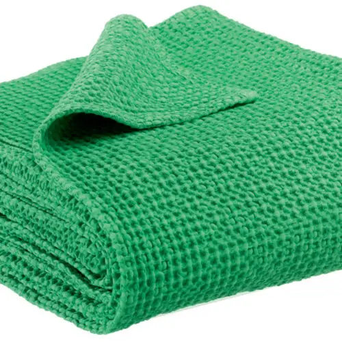 Plaid stonewashed Maia Chambray Agave 130 x 200