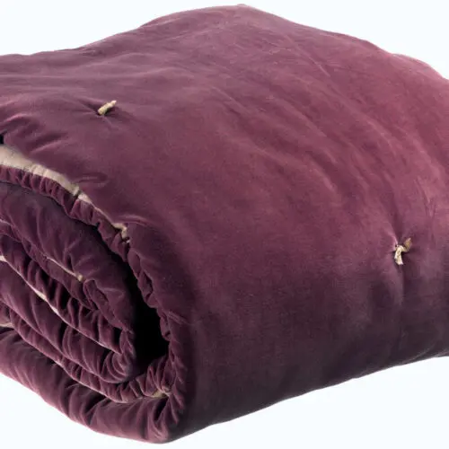 Plaid points noués Elise Lilas 140 x 200