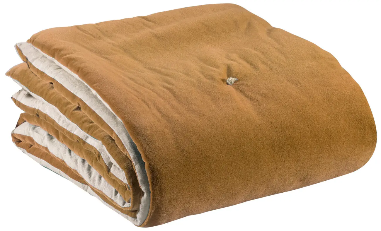 Plaid points noués Elise Ocre 140 x 200