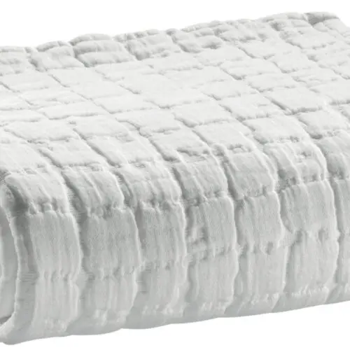 Plaid stonewashed Swami Blanc 130 x 200