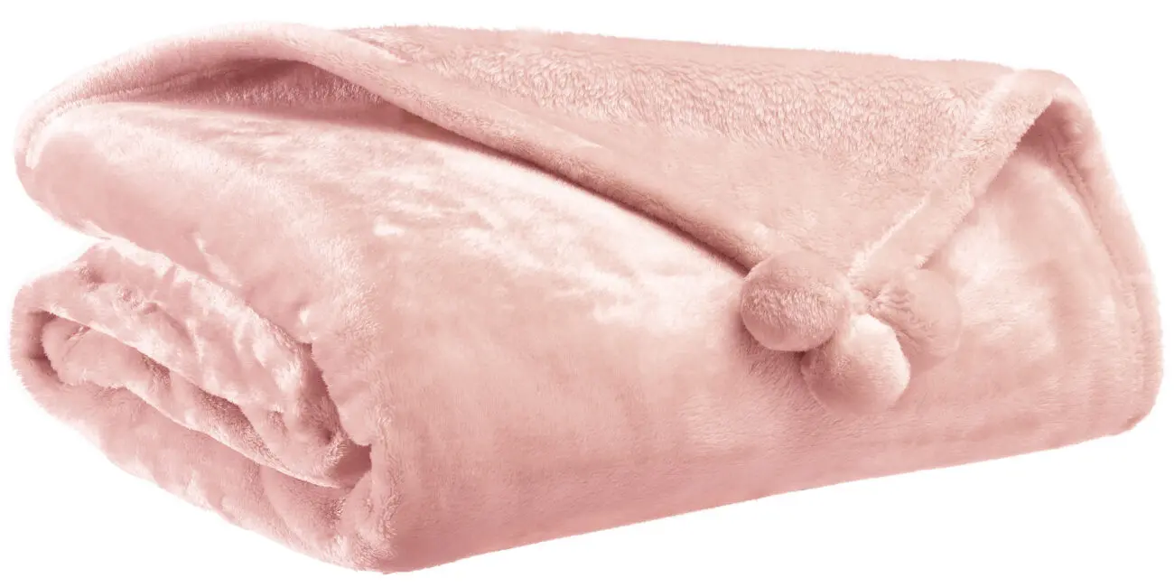 Plaid Tender Pompons Aubepine 130 x 170