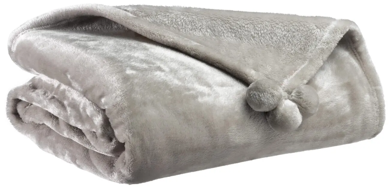 Plaid Tender pompons Perle 130 x 170 Plaid Tender pompons Perle 130 x 170