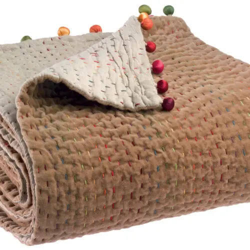 Plaid uni Gastounet Camel 140 x 200