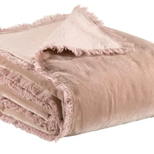 Plaid uni Fara Pink 135 x 200