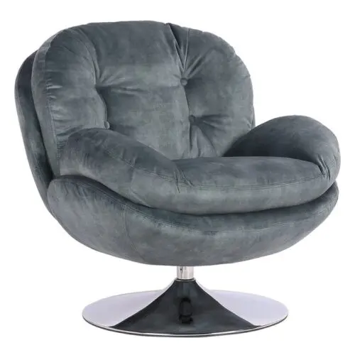 fauteuil memento pétrole Athezza pied chrome fauteuil pivotant Athezza