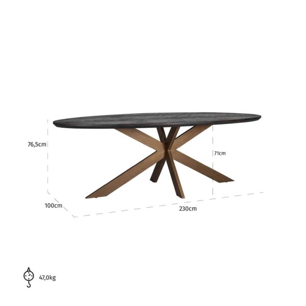 Table Blackbone brass Ovale 230 Richmond Interiors – Image 4