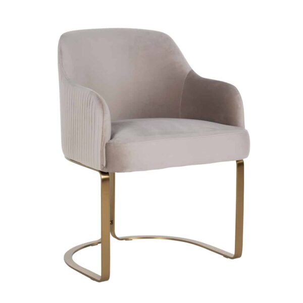 Chaise Hadley kaki Richmond Interiors velours - pieds or brossé