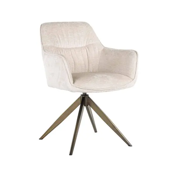 Chaise Aline blanc Richmond Interiors velours chenille - chaise pivotante Richmond Interiors