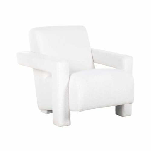 fauteuil casey blanc Richmond Interiors en tissu bouclé