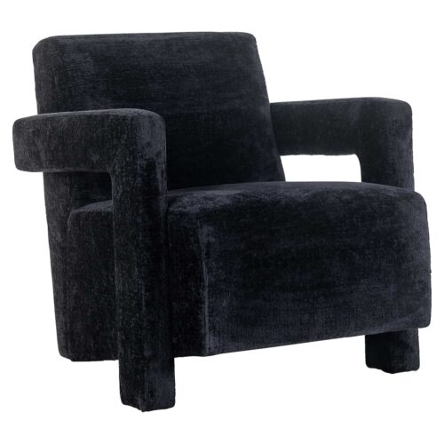 fauteuil devanto noir Richmond Interiors velours chenille noir