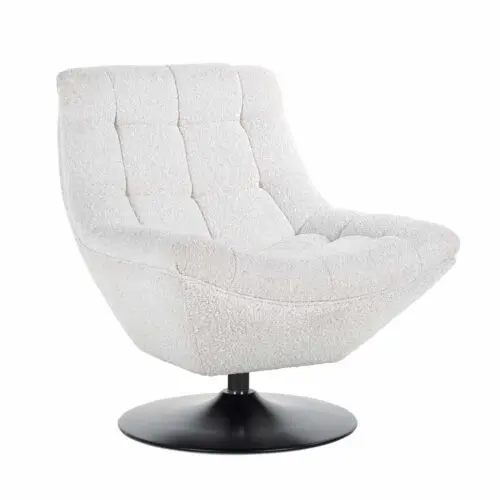Fauteuil Richelle Richmond interiors tissu blanc bouclé