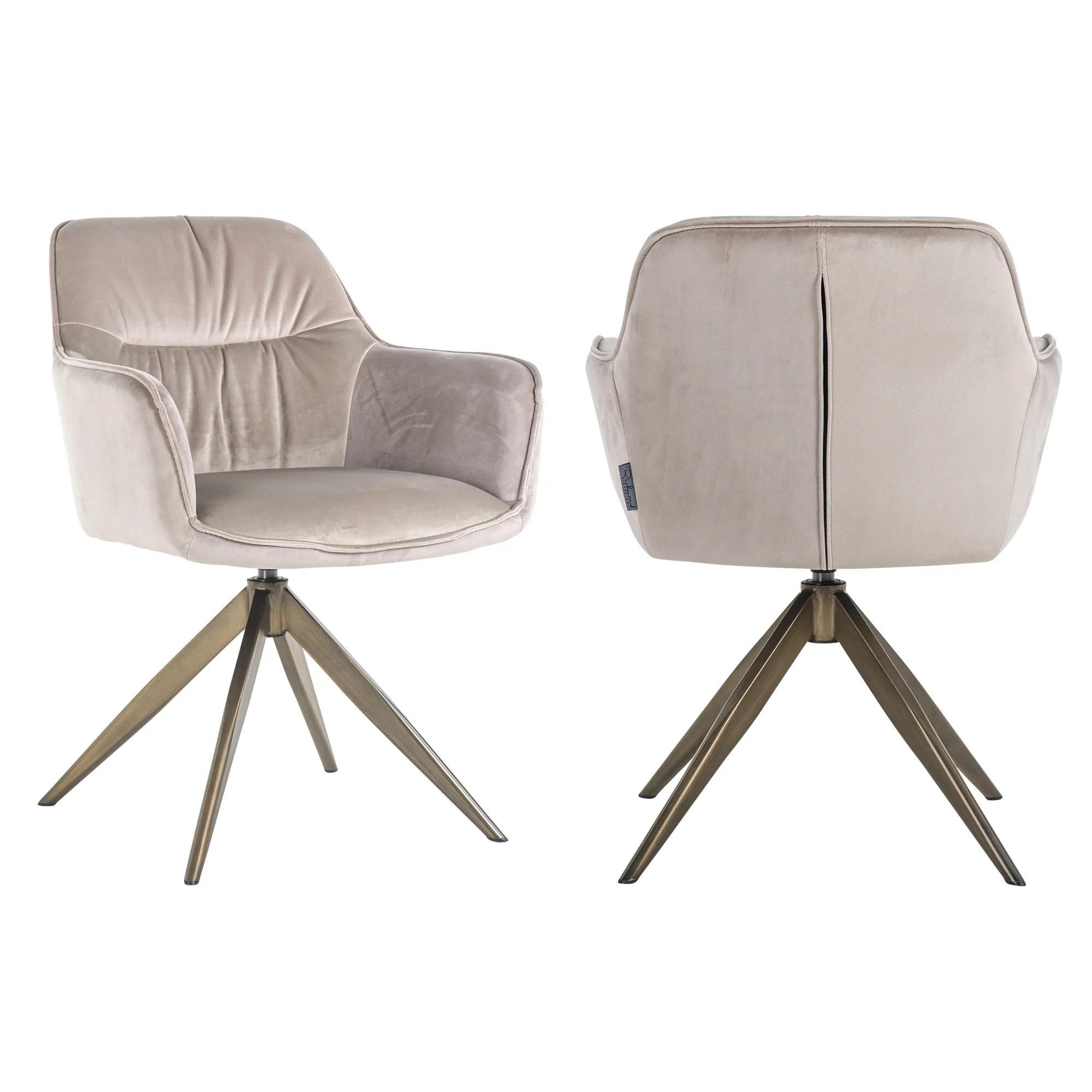 Chaise Aline kaki Richmond interiors velours - chaise pivotante