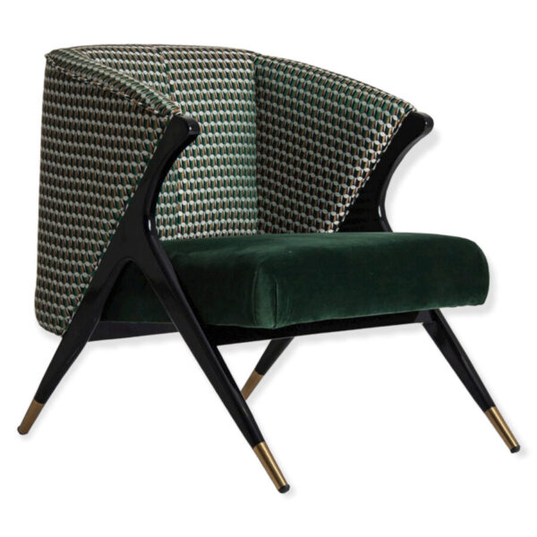 fauteuil Kelheim Vical en velours vert