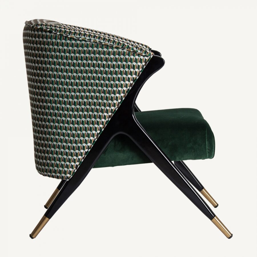 fauteuil en velours vert Kelheim de Vical