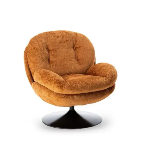 Fauteuil Memento orange brûlé Athezza pied noir
