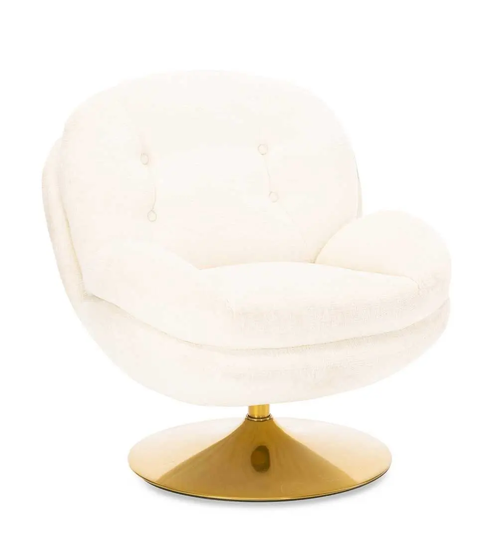 Fauteuil Memento Pivotant Orange Brûlé Athezza Pied Noir Fauteuil Memento Blanc pied or