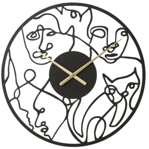 horloge visages en métal noir j-line jolipa