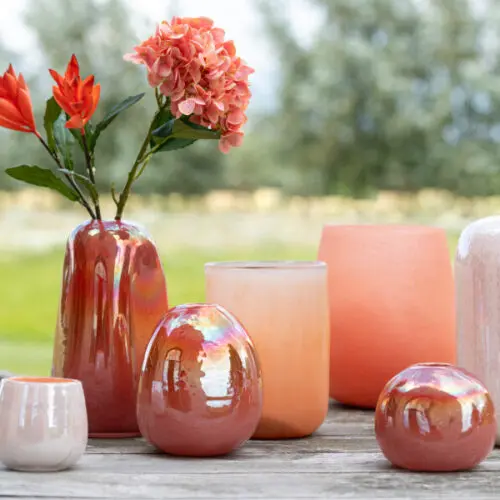 vase en verre corail Frosted de chez J-line Jolipa