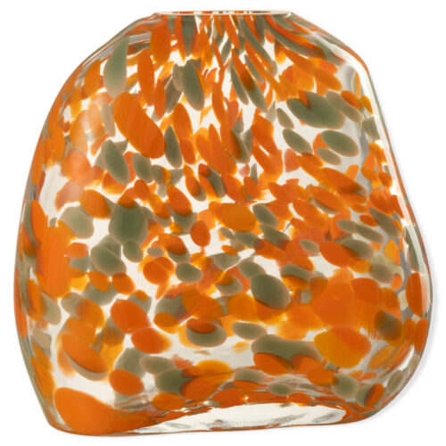 Vase plat tâches orange/vert J-line Jolipa