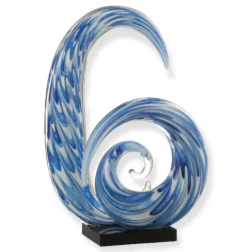 presse-papier tentacule verre bleu/blanc J-line Jolipa