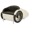 fauteuil voiture rétro blanc et noir J-line