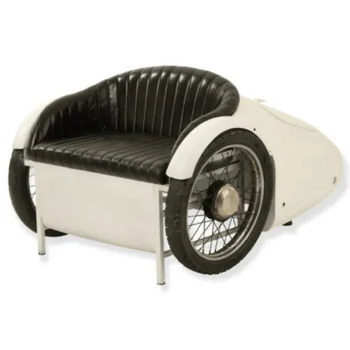 fauteuil voiture rétro blanc et noir J-line