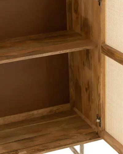 Armoire Weaving bois naturel J-line Jolipa armoire bois zoom intérieur armoire