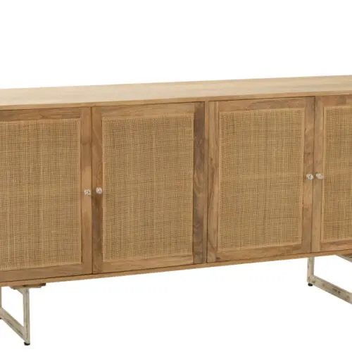buffet weaving bois naturel J-line Jolipa buffet en bois meuble de salon en bois massif