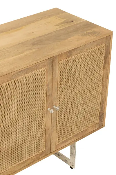 Buffet en bois naturel Weaving L170 buffet Weaving bois naturel J-line Jolipa buffet bois zoom détails