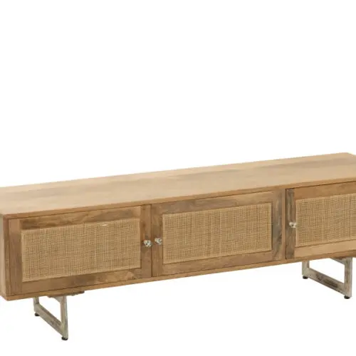 meuble Tv Weaving bois naturel J-line Jolipa meuble tv bois J-line meuble de salon bois