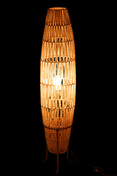 Lampadaire en jute large J-line Jolipa luminaire tissage en jute lampadaire ethnique lampadaire allumé