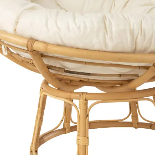 Sofa rond avec coussin en rotin naturel J-line Jolipa