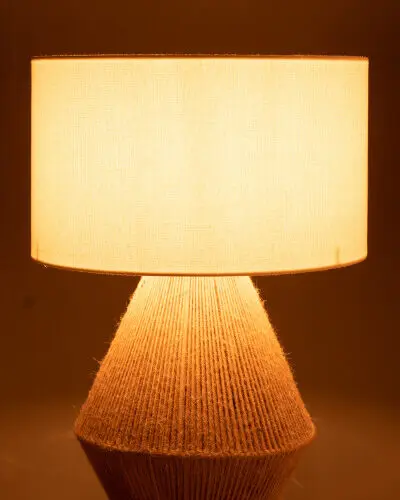 lampe jute naturel j-line Jolipa lampe allumé lampe de table en jute