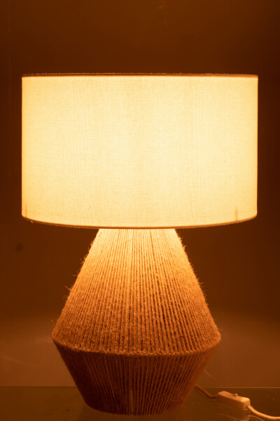 lampe jute naturel j-line Jolipa lampe allumé lampe de table en jute