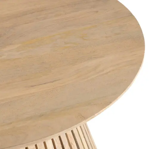 Table basse bois de manguier naturel J-line Jolipa table basse ronde bois