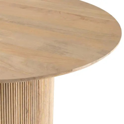Table Vincent bois de manguier naturel Large J-line Jolipa Table ronde bois Table salle à manger Vincent Table salle à manger bois de manguier