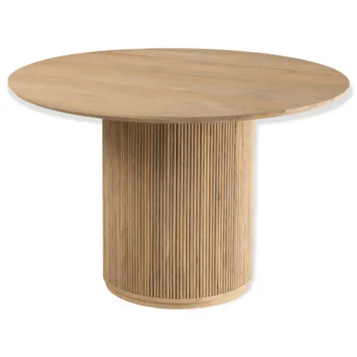 Table Vincent bois de manguier naturel Large J-line Jolipa Table ronde bois Table salle à manger Vincent Table salle à manger bois de manguier