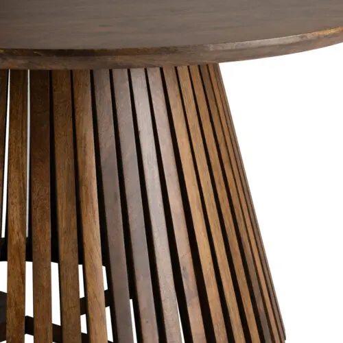 Table Vincent bois de manguier marron J-line Jolipa Table ronde bois Table salle à manger Vincent Table salle à manger bois de manguier