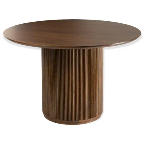 Table Vincent bois de manguier marron large Table salle à manger ronde bois Table salle à manger Vincent J-line
