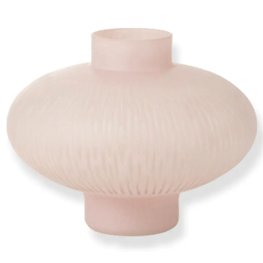 vase verre rose clair J-line Jolipa Vase base boule rose vase rond rose