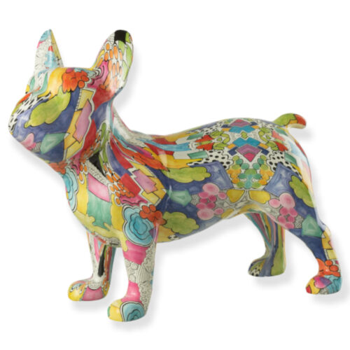 statue Bulldog pop-art en résine statue animaux statue chien statue bulldog multicolore